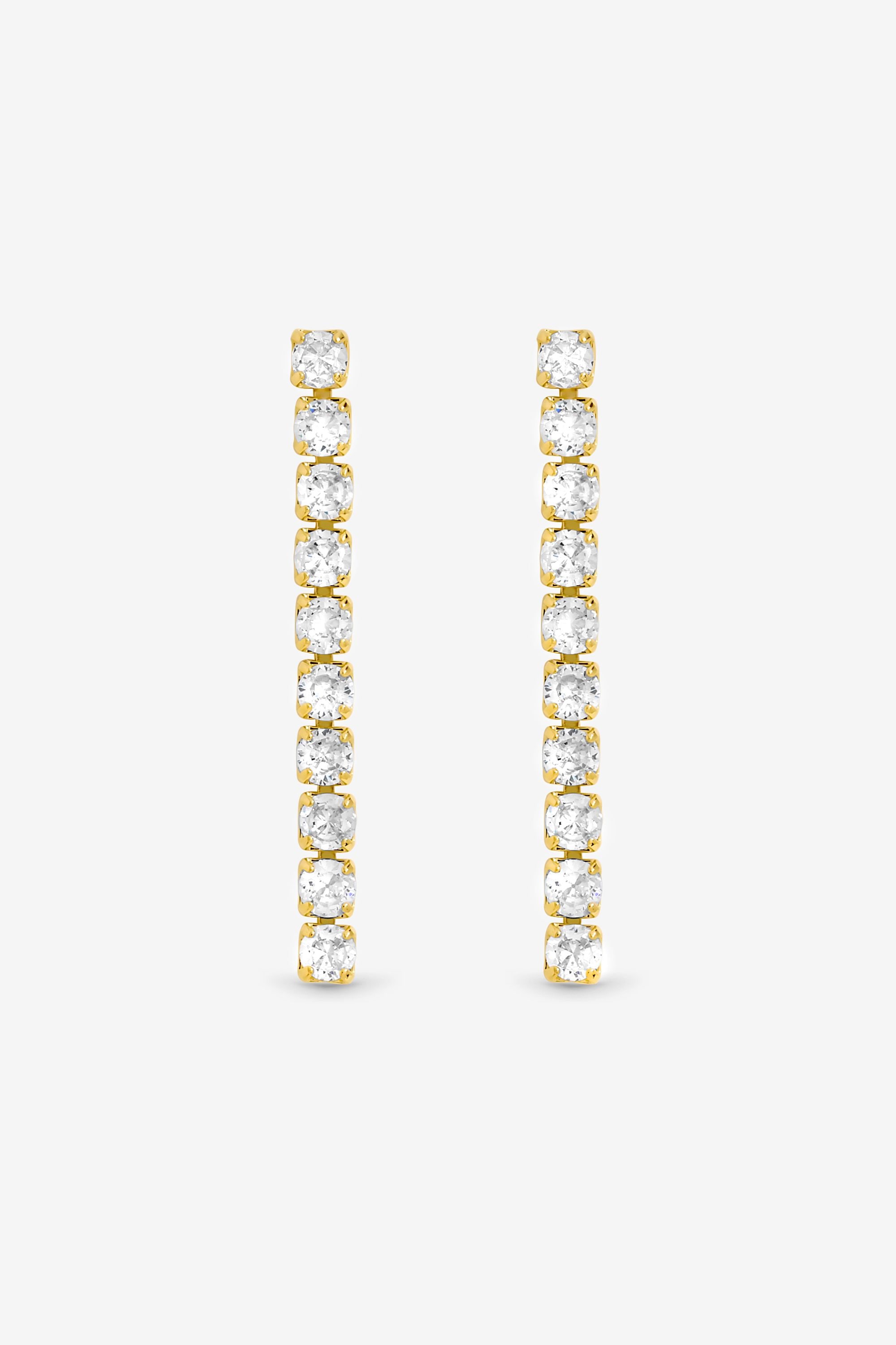 Jon Richard Gold Plated and Cubic Zirconia Round Tennis Earrings - Gift Box image 1