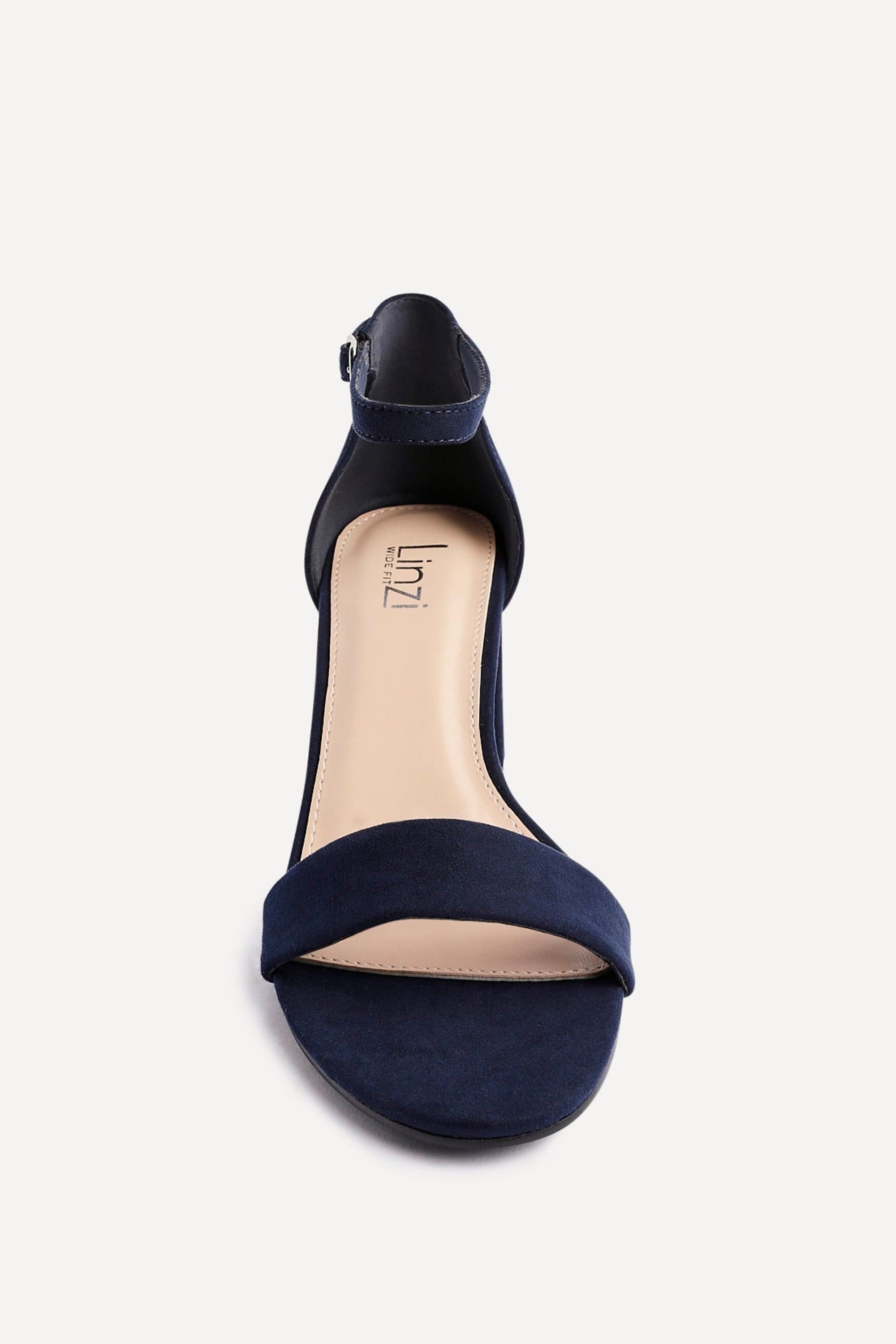Linzi Legacy Wide Fit Navy Suede Closed Back Block Heel image 4