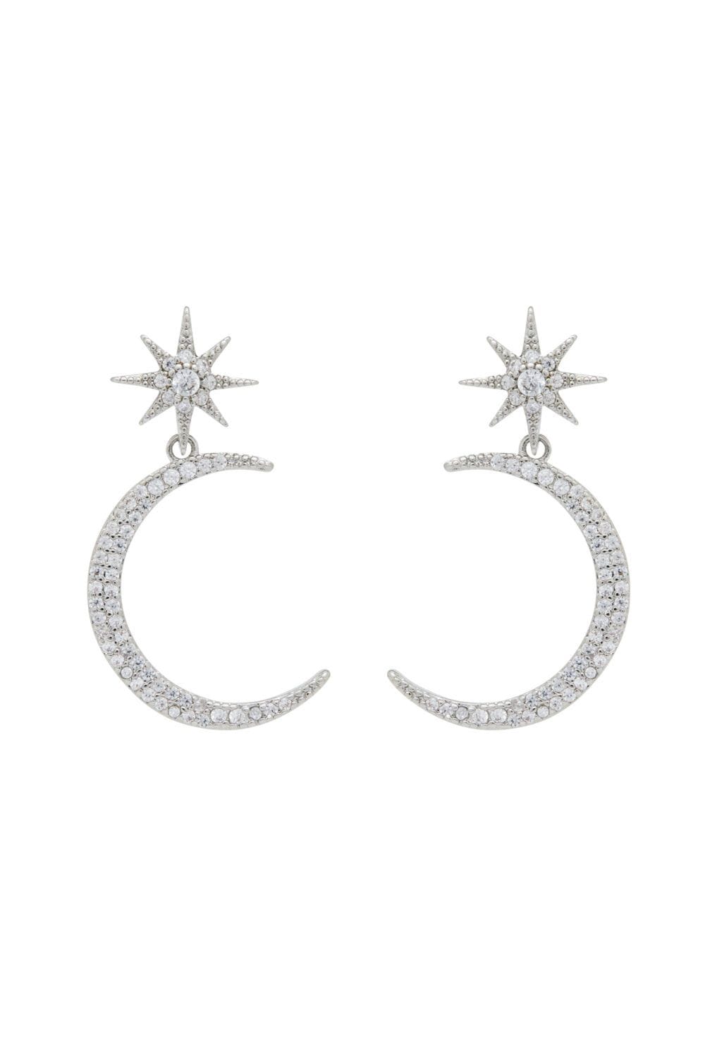 Jon Richard Star And Moon Crystal Statement Earrings image 1