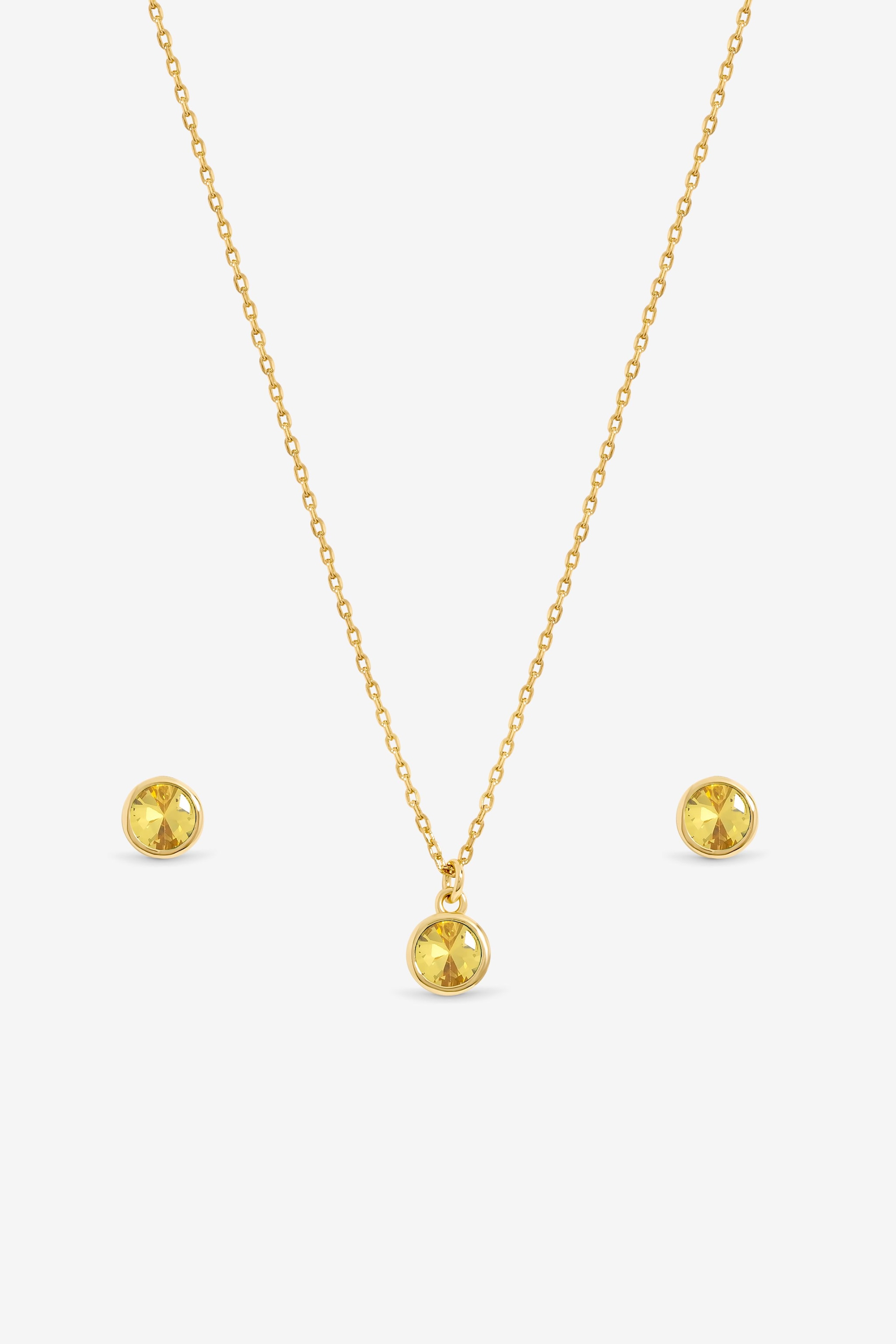 Jon Richard 14Ct Real Gold Plated Birthstone Bezel Set - November - Gift Boxed image 2