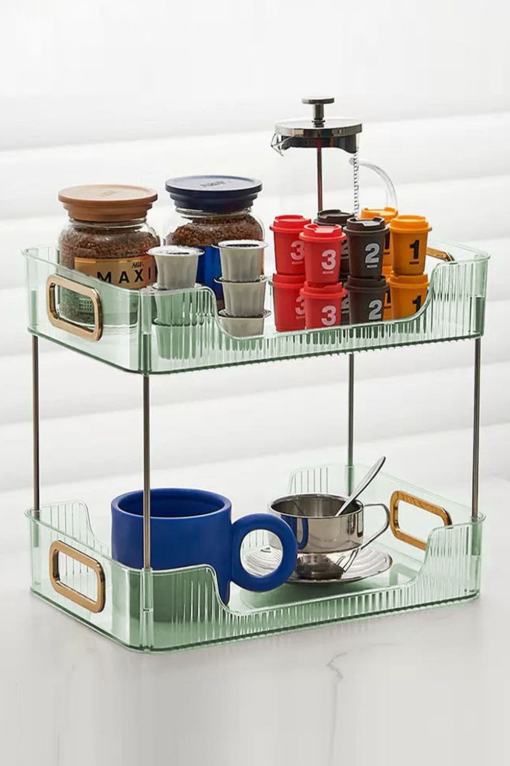 SHEONLY 2 Tier Cosmetic Makeup Holder Organizer Storage Rack Vanity Countertop,Bathroom Counter image 6