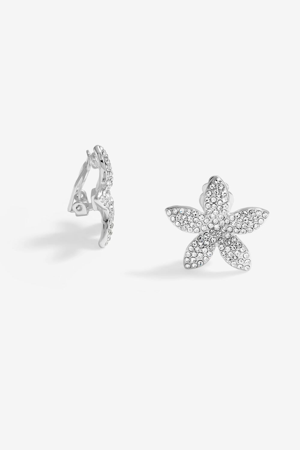 Jon Richard Silver Plated Pave Floral Earrings image 1