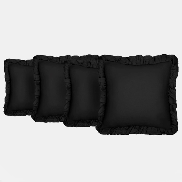 OHS 4 Pack Linen Frill Cushion Covers Home Living