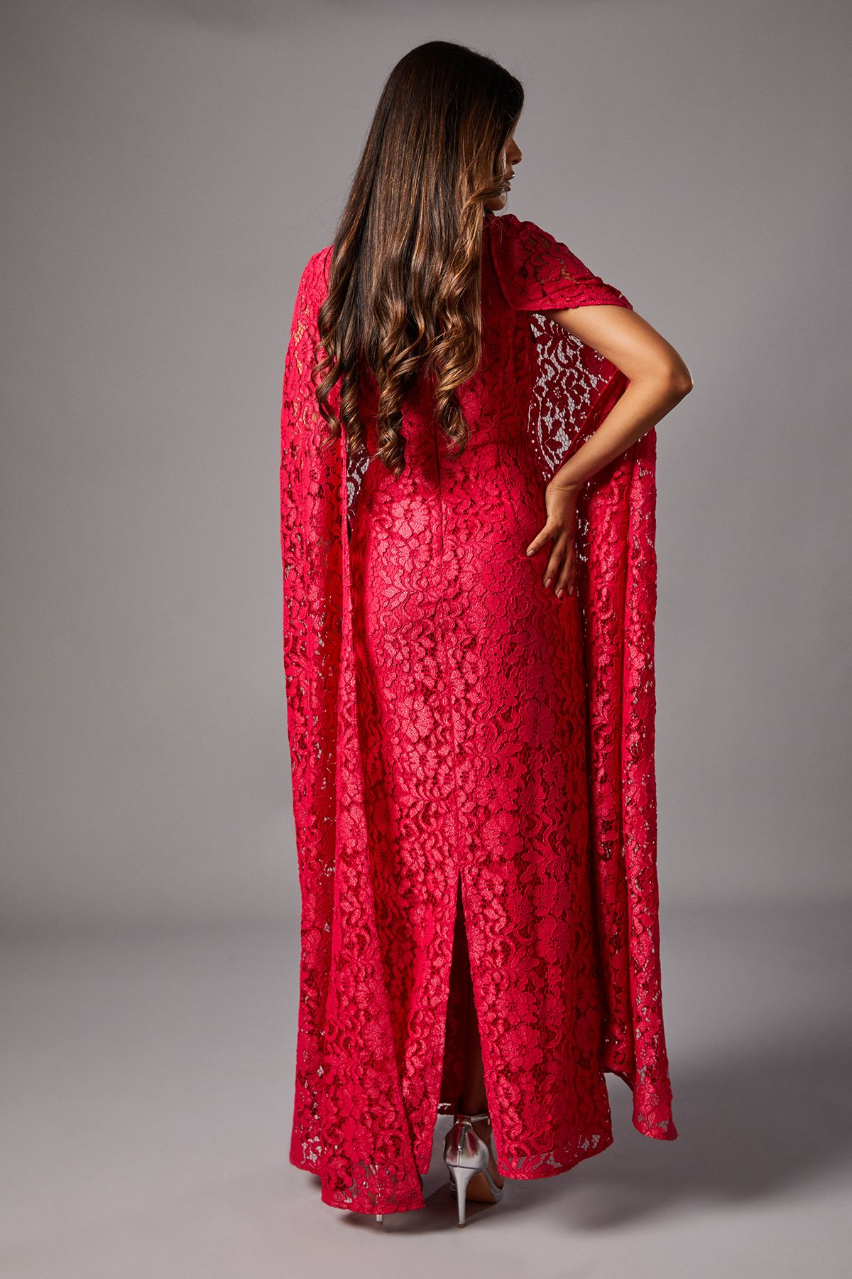 Coast Petite Lace Gown Raspberry image 4