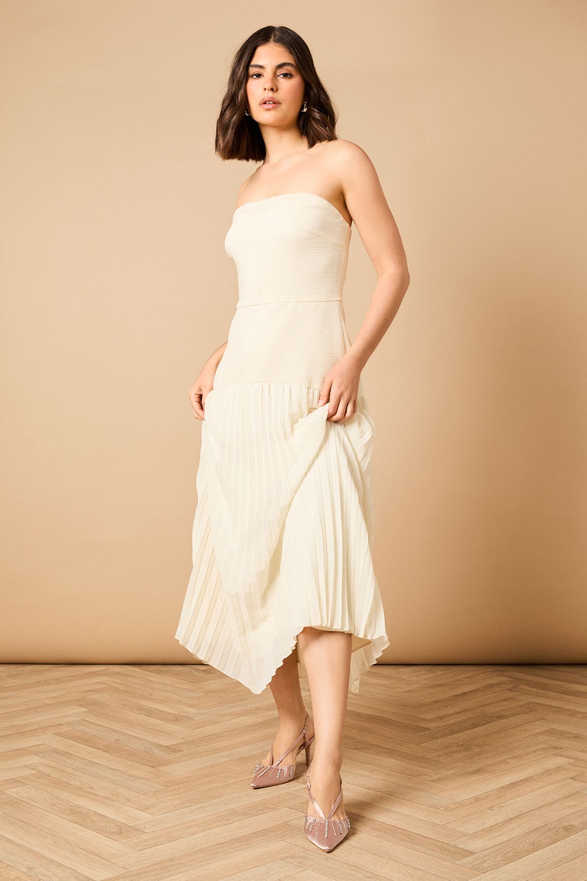 Oasis Monica Satin Diamante Slingback High Stiletto Heel Court Shoes Blush image 3