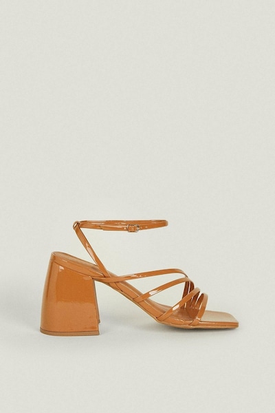 Oasis Flared Block Heeled Sandals Tan