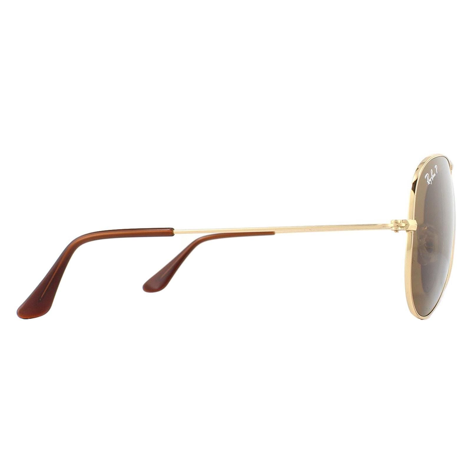 Ray-Ban Aviator Gold Brown Polarized Aviator 3025 Sunglasses image 4