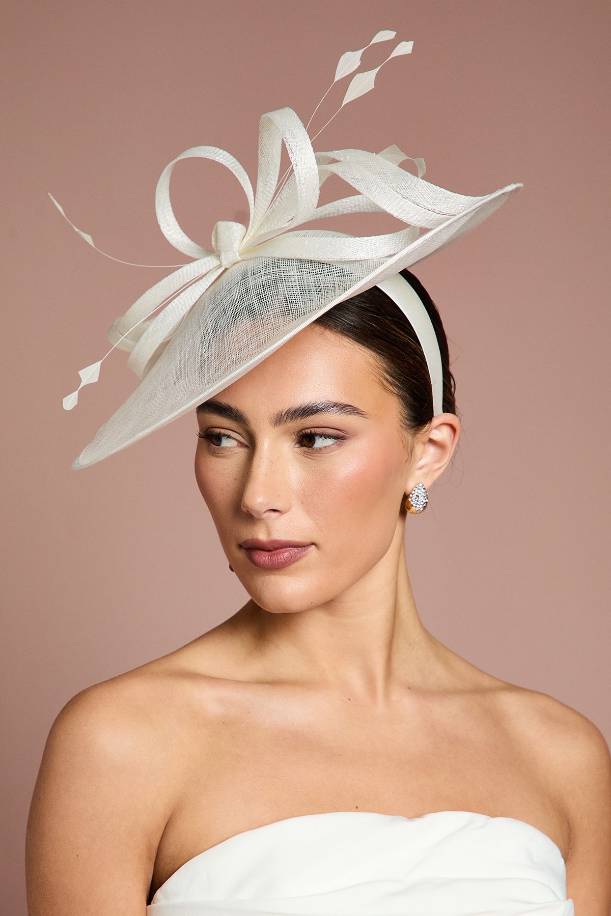 Coast Loop Detail Wide Brim Fascinator Ivory image 1