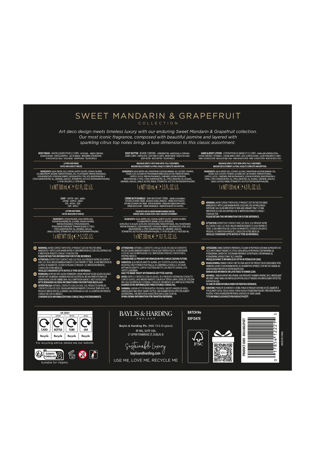 Baylis & Harding Sweet Mandarin & Grapefruit Perfect Pamper Gift Set Multi image 7