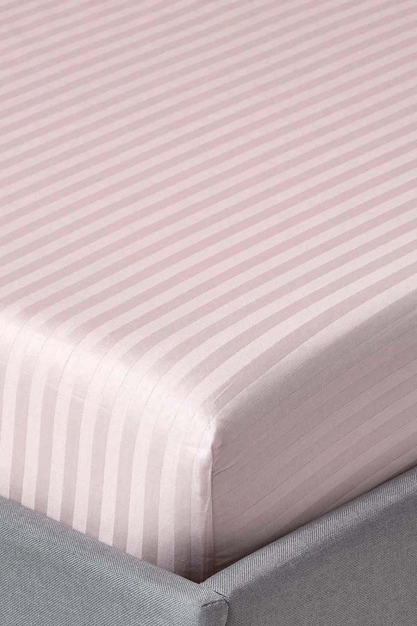 Homescapes Egyptian Cotton Satin Stripe Fitted Sheet 12 inch 330 Thread Count