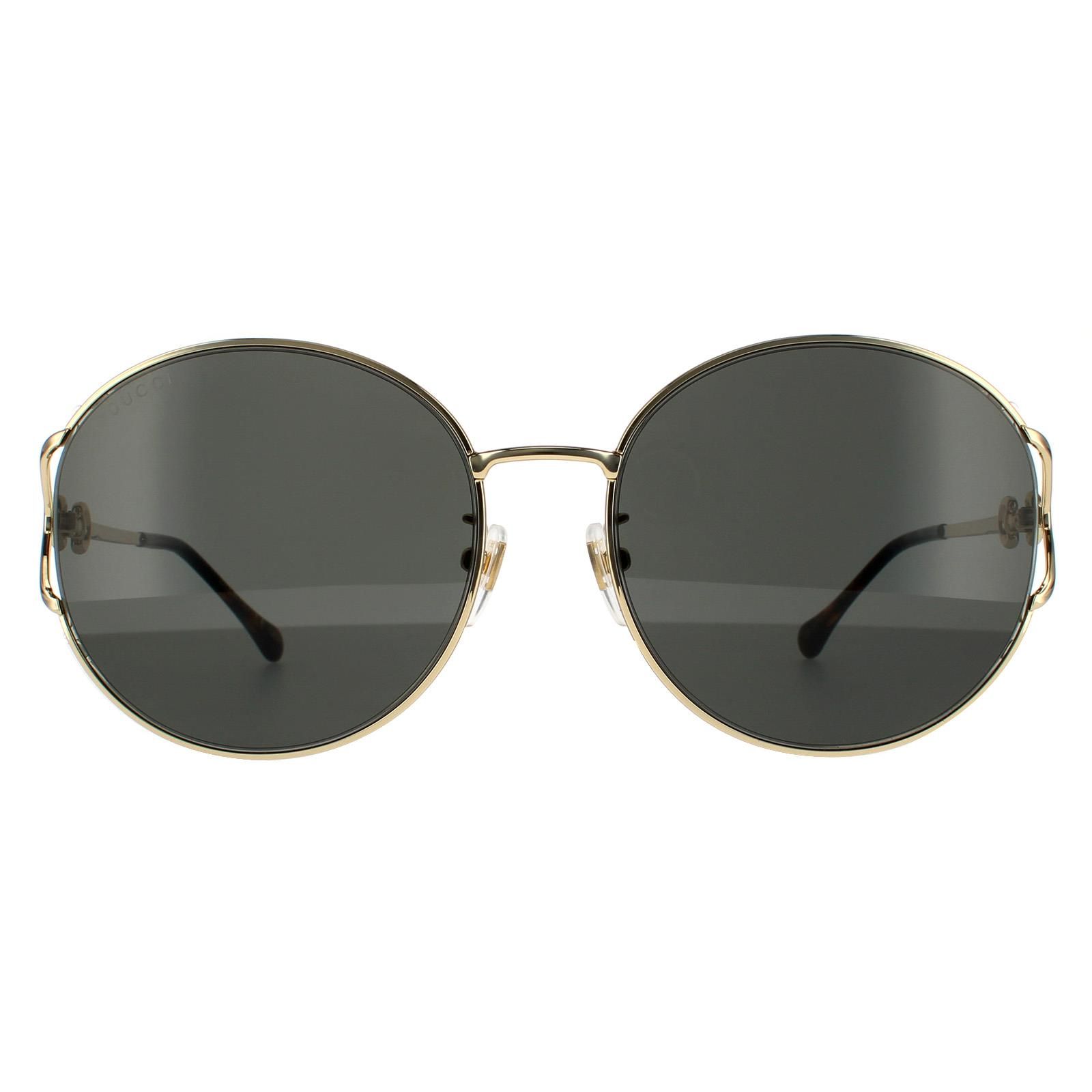Gucci Round Gold Grey Sunglasses image 1