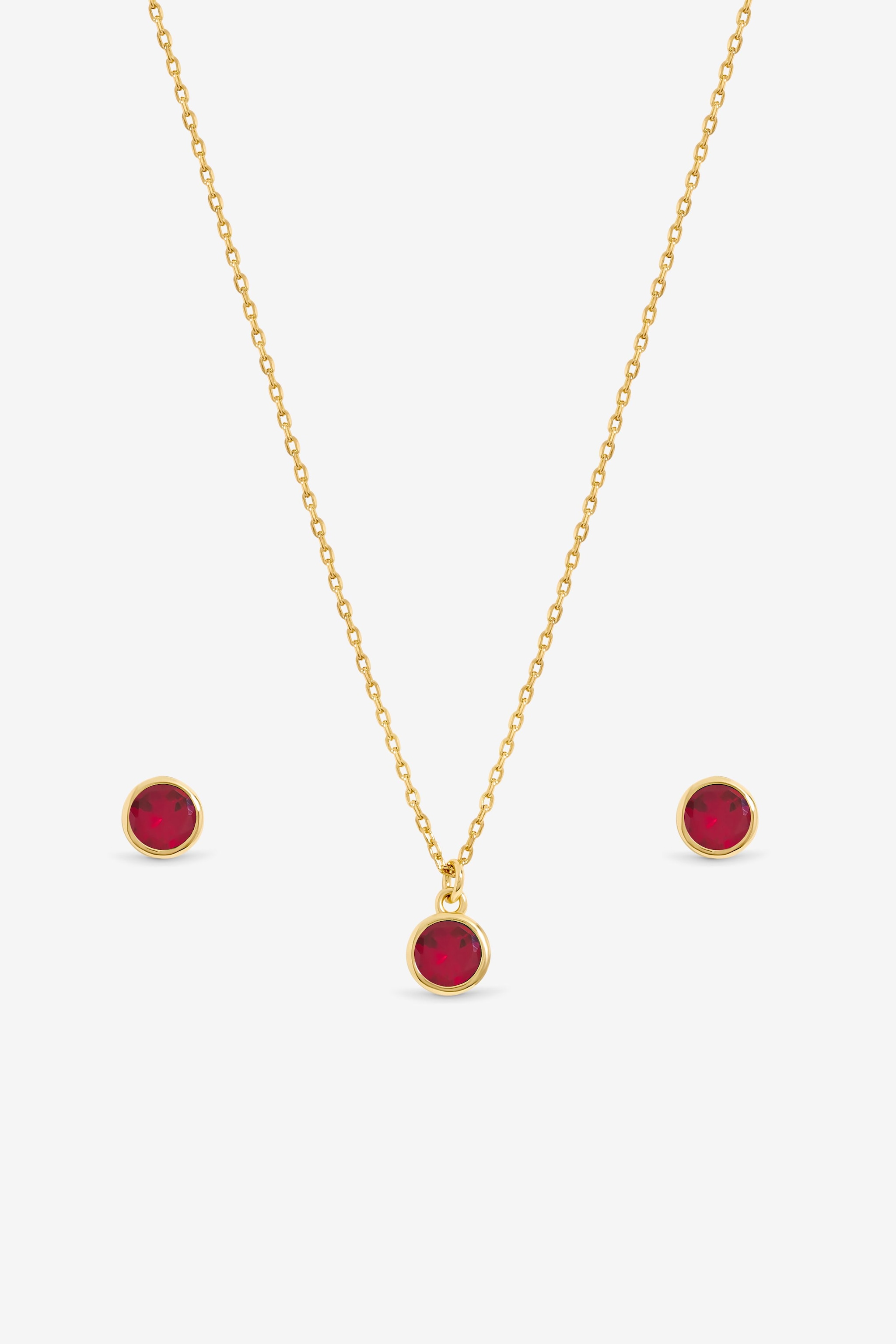 Jon Richard 14Ct Real Gold Plated Birthstone Bezel Set - January - Gift Boxed image 2