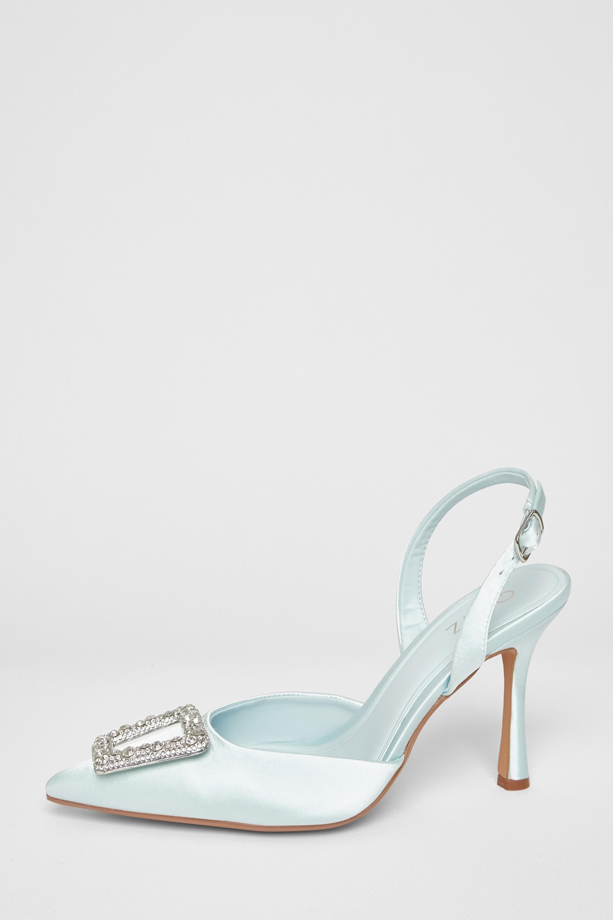 Quiz Light Blue Bridal Brooch Court Heels image 3
