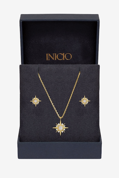 Inicio 14K Gold Plated Cubic Zirconia Star Set - Gift Box