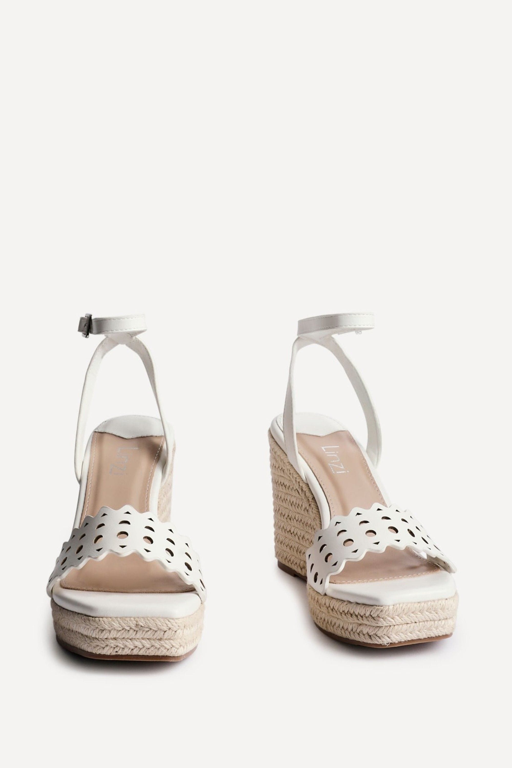Linzi Mellow White Faux Leather Wedge image 3