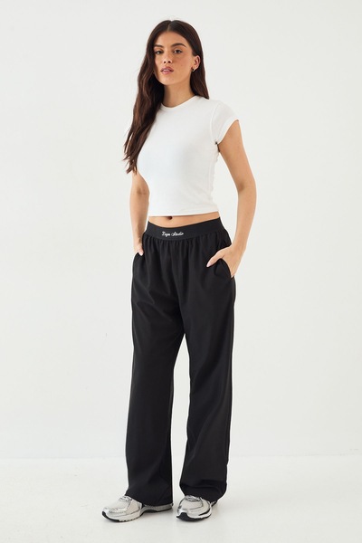 DSGN Studio DSGN Studio Elasticated Waist Straight Leg Trouser Black