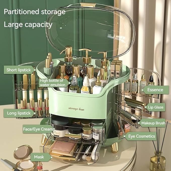 SHEONLY Large Capacity Makeup Organizer Storage with Drawers image 6
