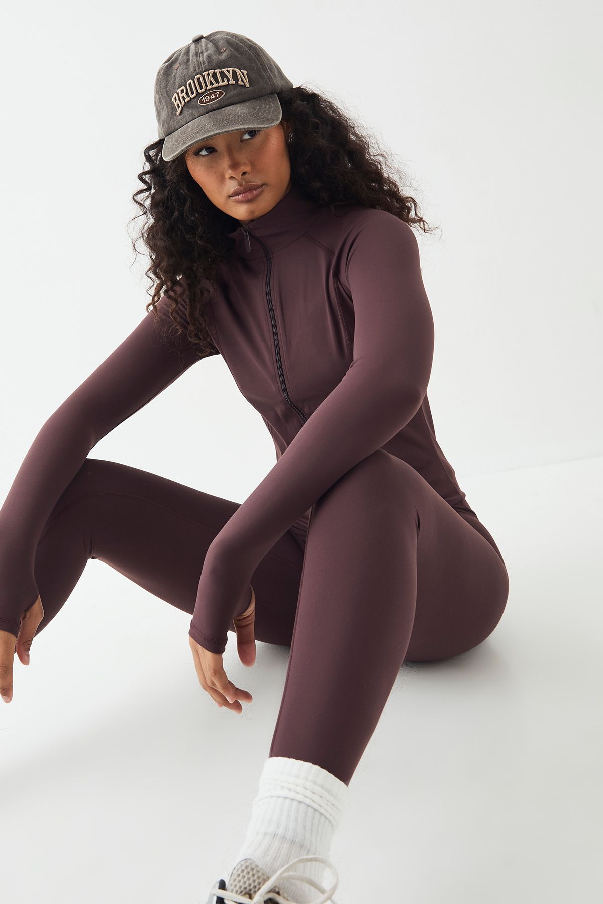 DSGN Studio DSGN Studio Sports Ultra Sculpt Zip Through Jacket Chocolate image 3