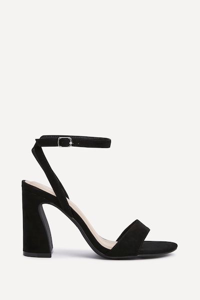 Linzi Trance Black Faux Suede Block Heel