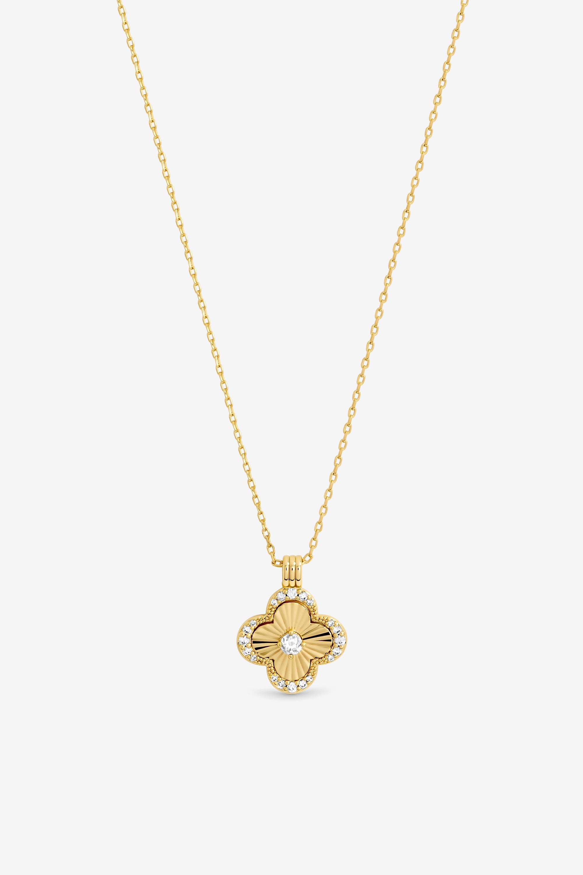 Jon Richard 18K Gold Plated Clover Pendant - Gift Box image 2