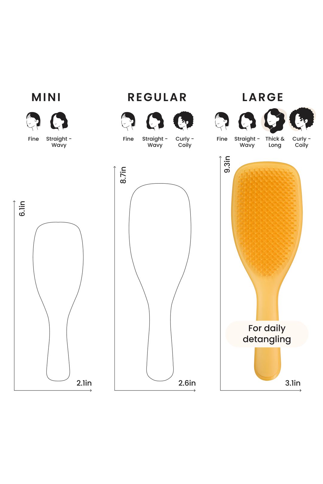 Tangle Teezer The Ultimate Detangler Large N&C (naturally curly) Daffodil Yellow image 10