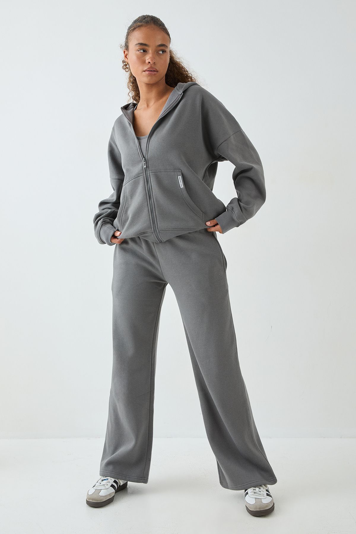 DSGN Studio DSGN Studio Oversized Zip Through Hoodie Charcoal image 4