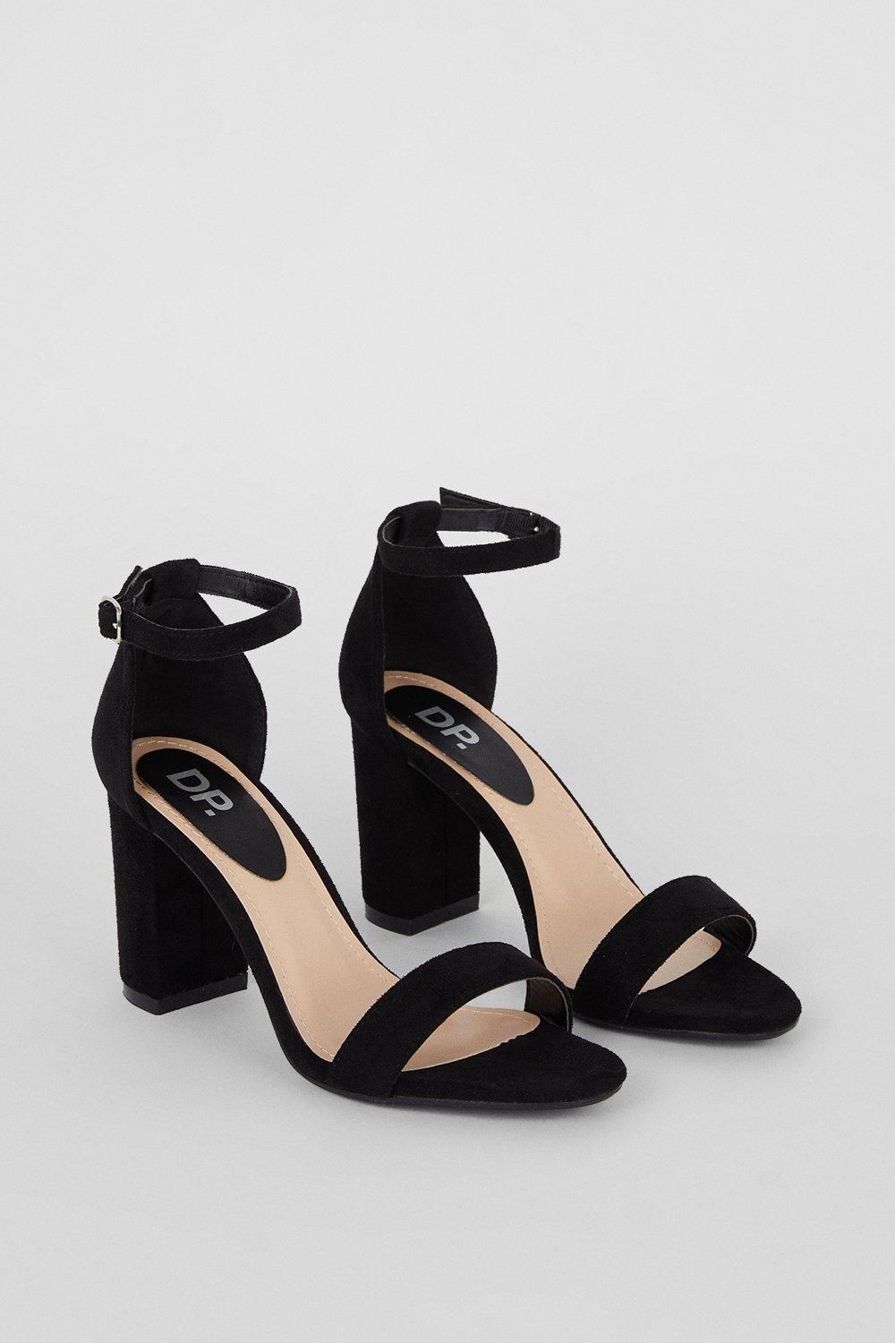 Dorothy Perkins Spark High Block Heel Sandals Natural Black image 3