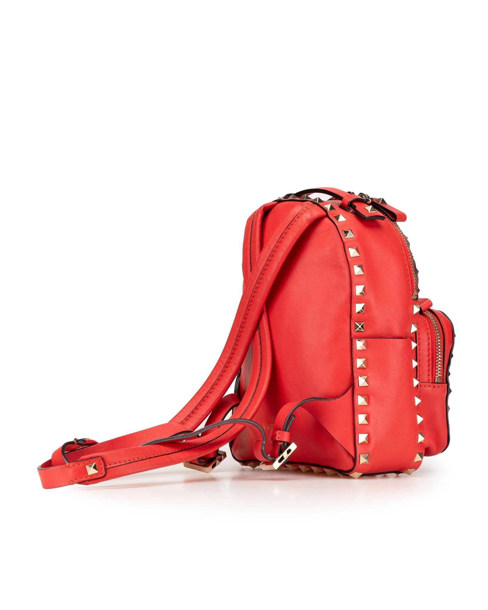 Valentino Preloved Rockstud Mini Backpack Iconic Studs Wo - Red image 2