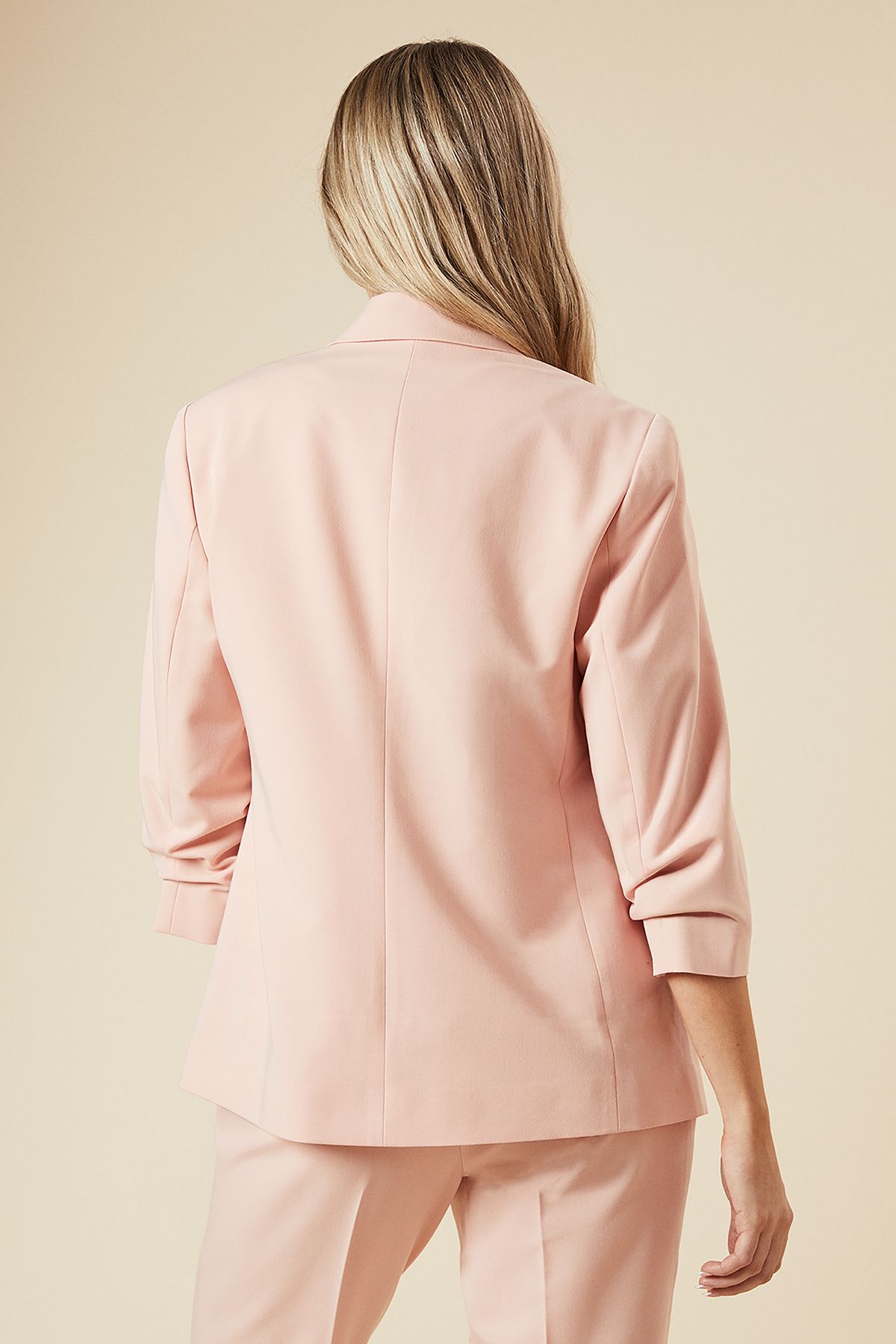 Dorothy Perkins Ruched Sleeve Blazer Blush image 3