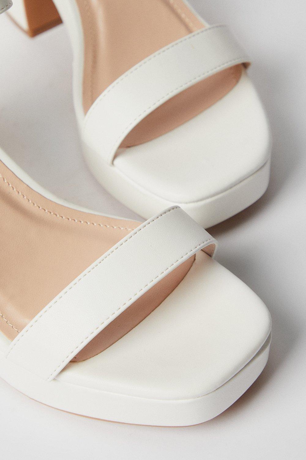Oasis Maddie Platform High Block Heeled Sandals White image 4