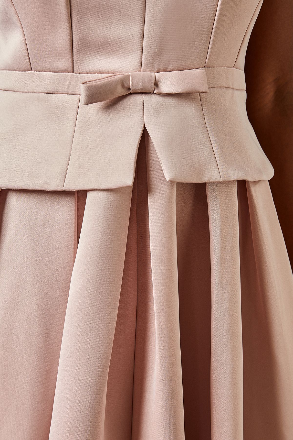 Coast Sleeveless Twill Peplum Bow Dress Pink image 5