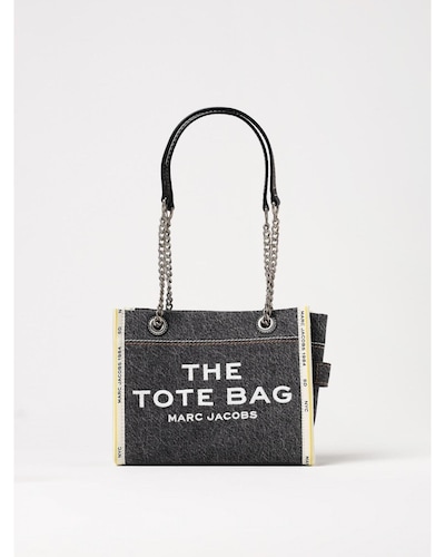 Marc Jacobs Tote Bag Denim Canvas Shoulder Bag Wo - Black