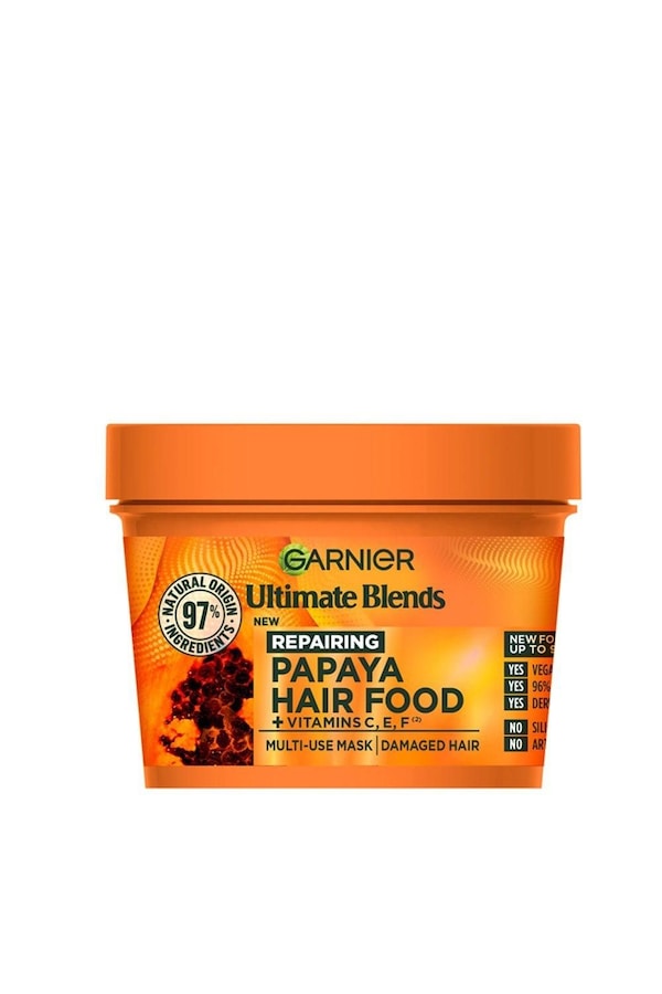 Garnier Ultimate Blends Hair Food Papaya 3-in-1 Hair Mask Treatment for Damaged Hair Multi