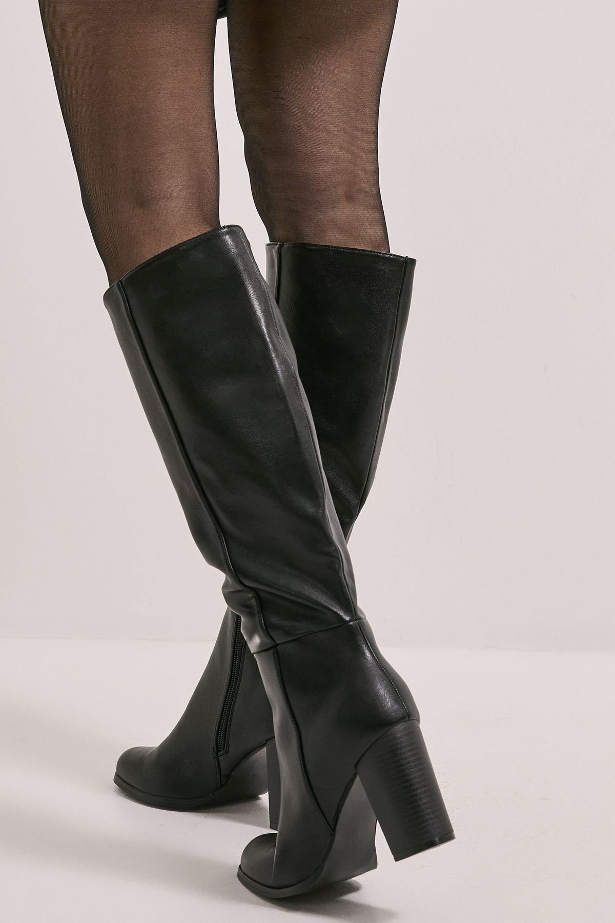 Dorothy Perkins Kit High Block Heel Knee High Boots Black image 3