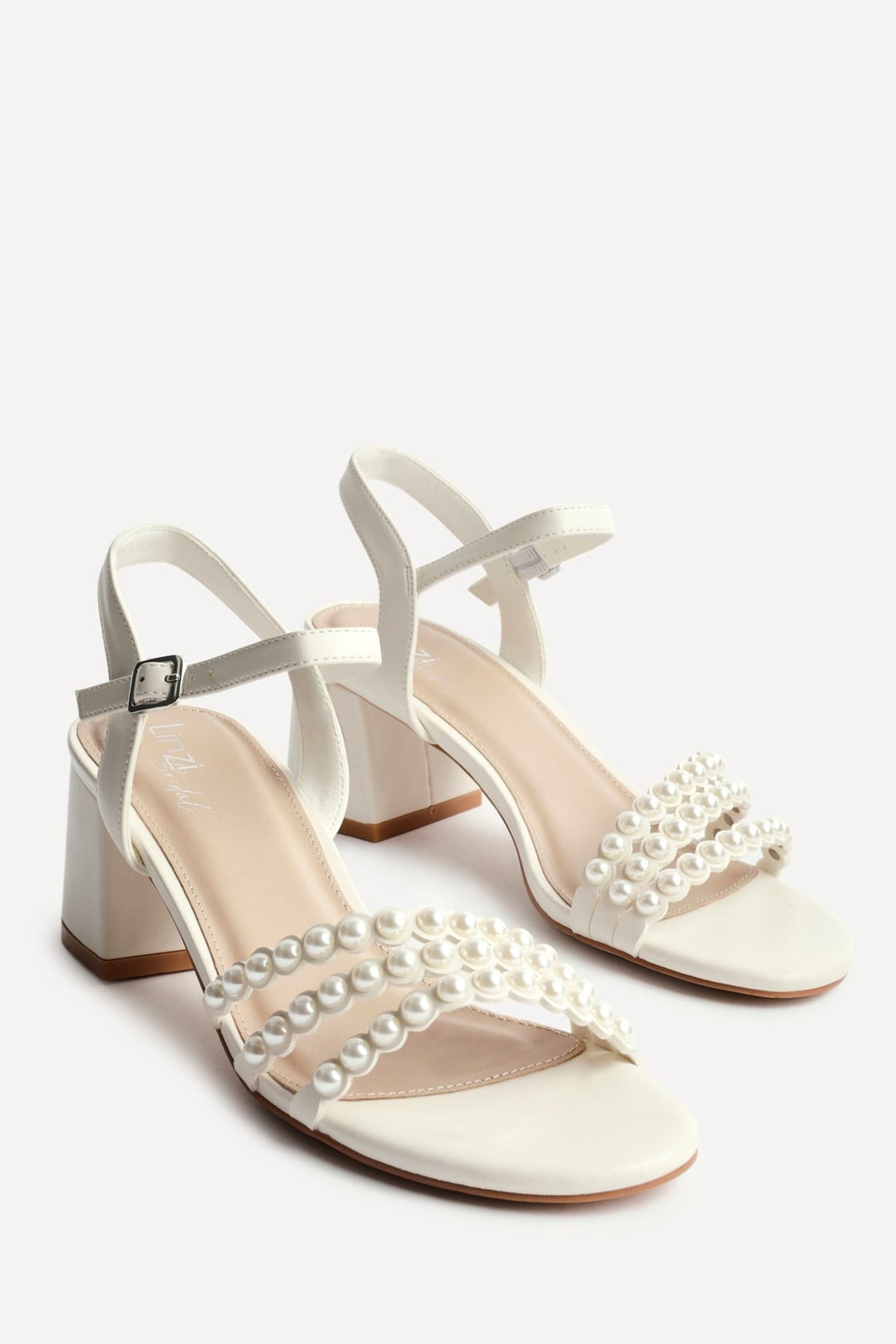 Linzi Perla Ivory Faux Leather Pearl Embellished Heeled Sandals image 5