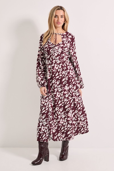 Dorothy Perkins Animal Keyhole Tie Detail Midi Dress Animal