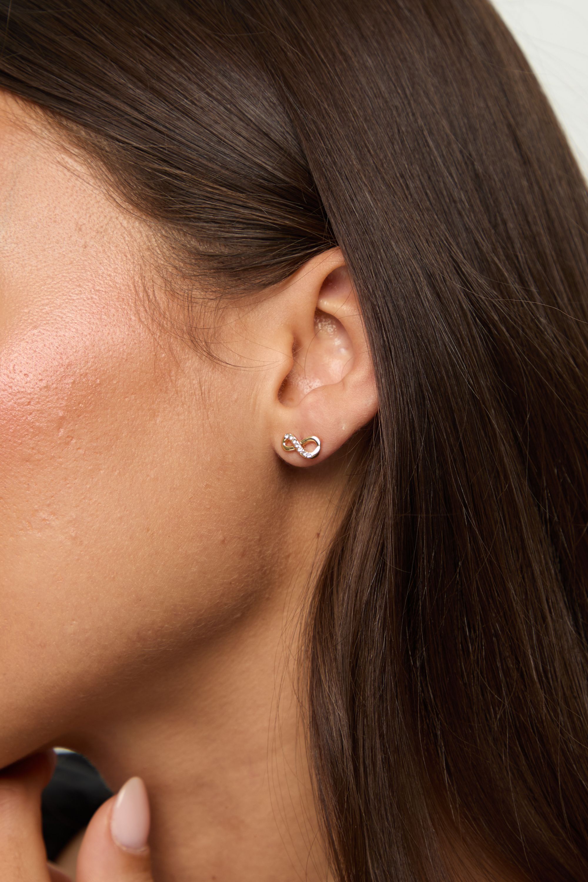 Jon Richard 18K Gold Plated Pave Infinity Earrings - Hanging Heart image 3