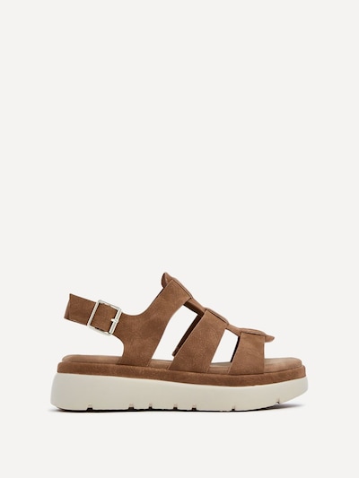 Linzi Boston Tan Faux Nubuck Fisherman Flatform Sandals