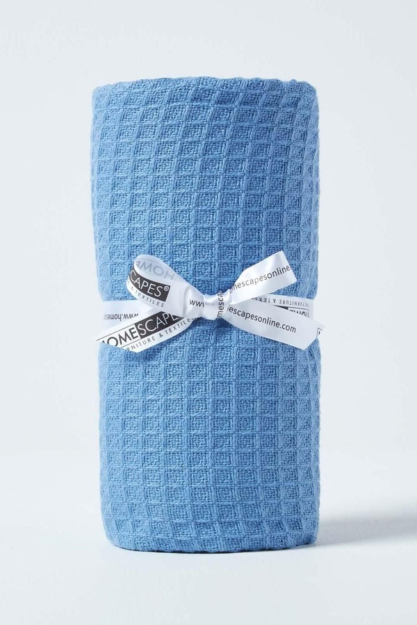 Homescapes Organic Cotton Waffle Baby Blanket