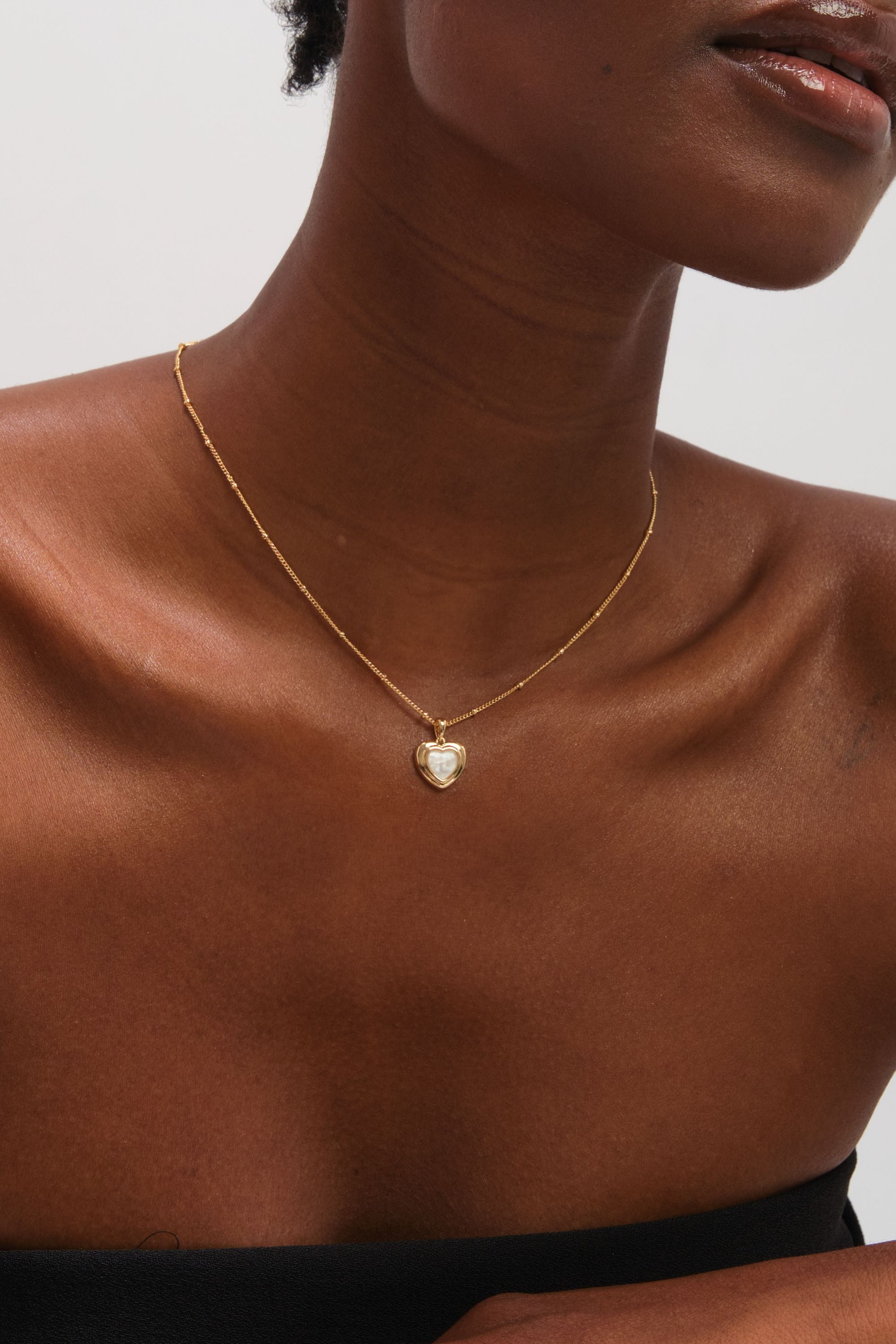 Inicio Gold Plated Mother of Pearl Heart Pendant - Gift Pouch image 2