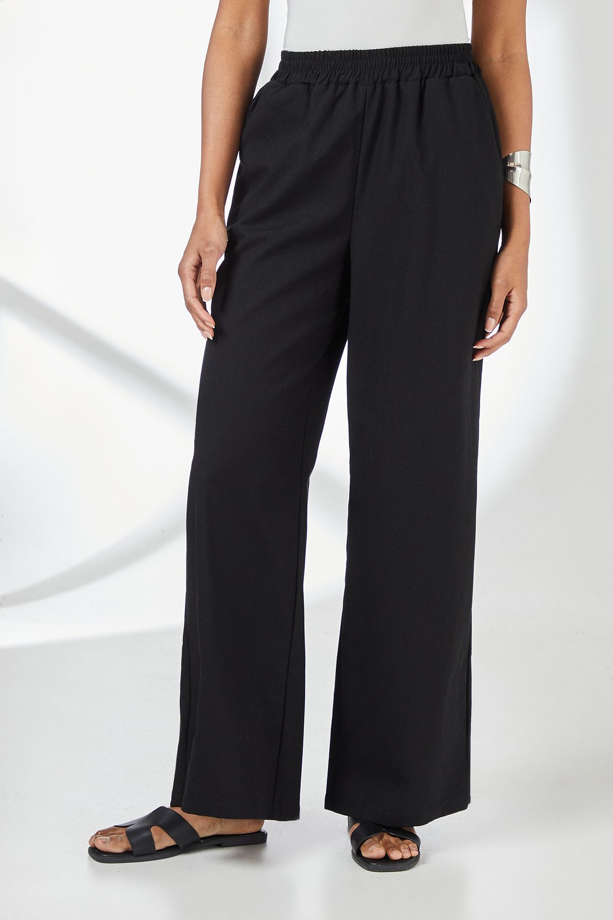 Principles Black Linen Trouser Black image 1
