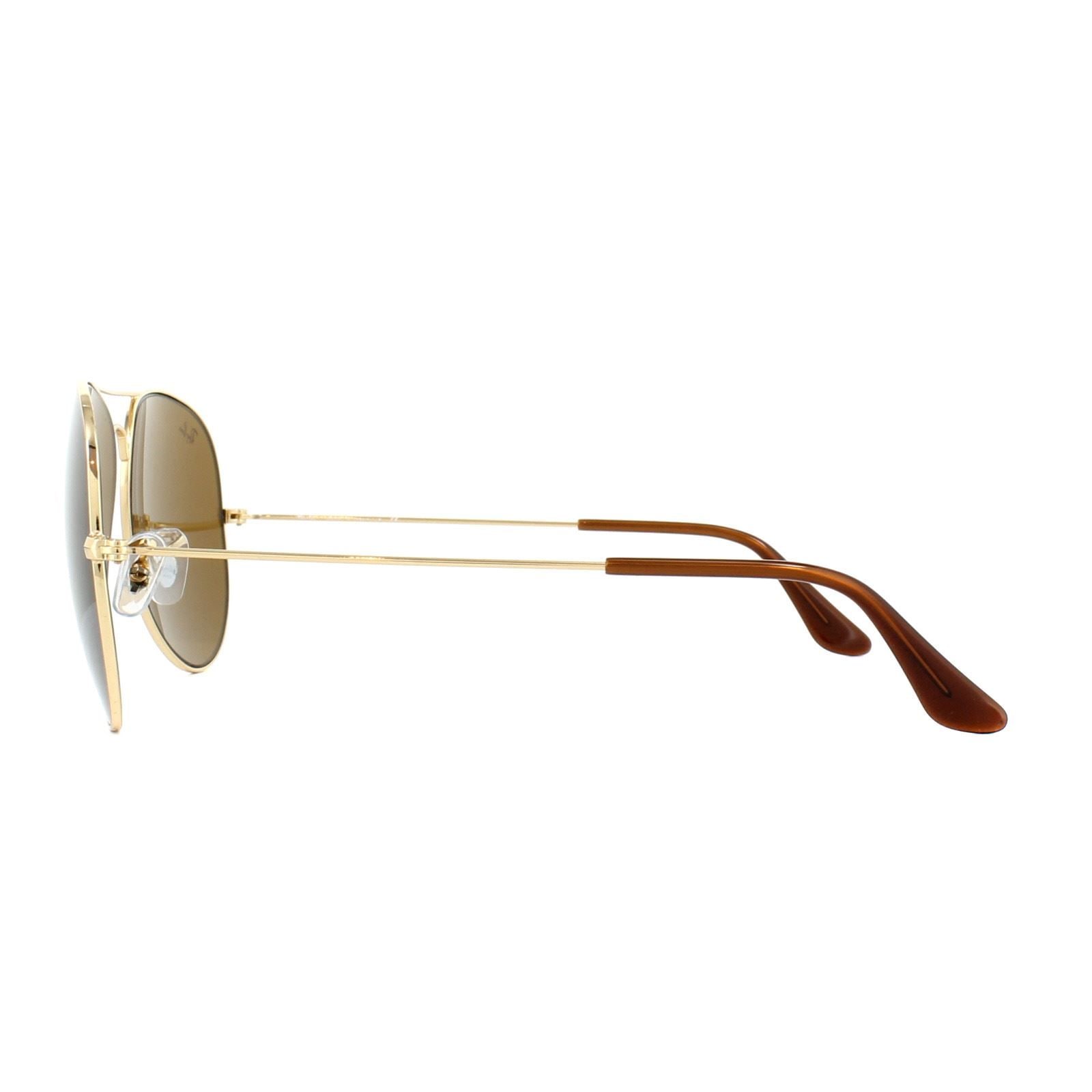 Ray-Ban Aviator Gold Brown Aviator 3025 Sunglasses image 3