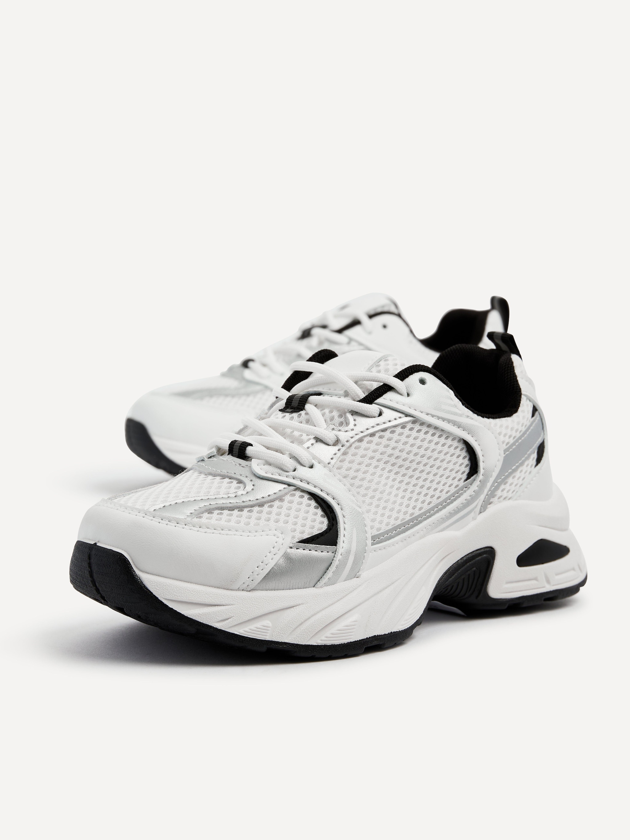 Linzi Venture White Mesh Effect Chunky Trainer image 4