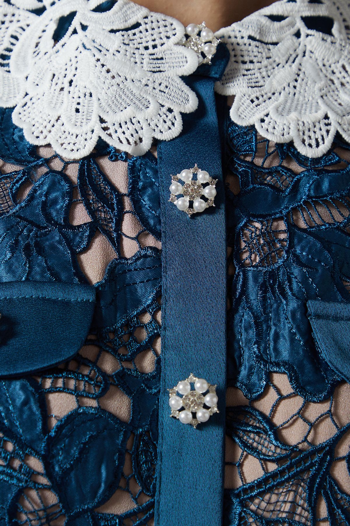 Coast Lace Shirt Dress Contrast Colour Slate Blue image 5