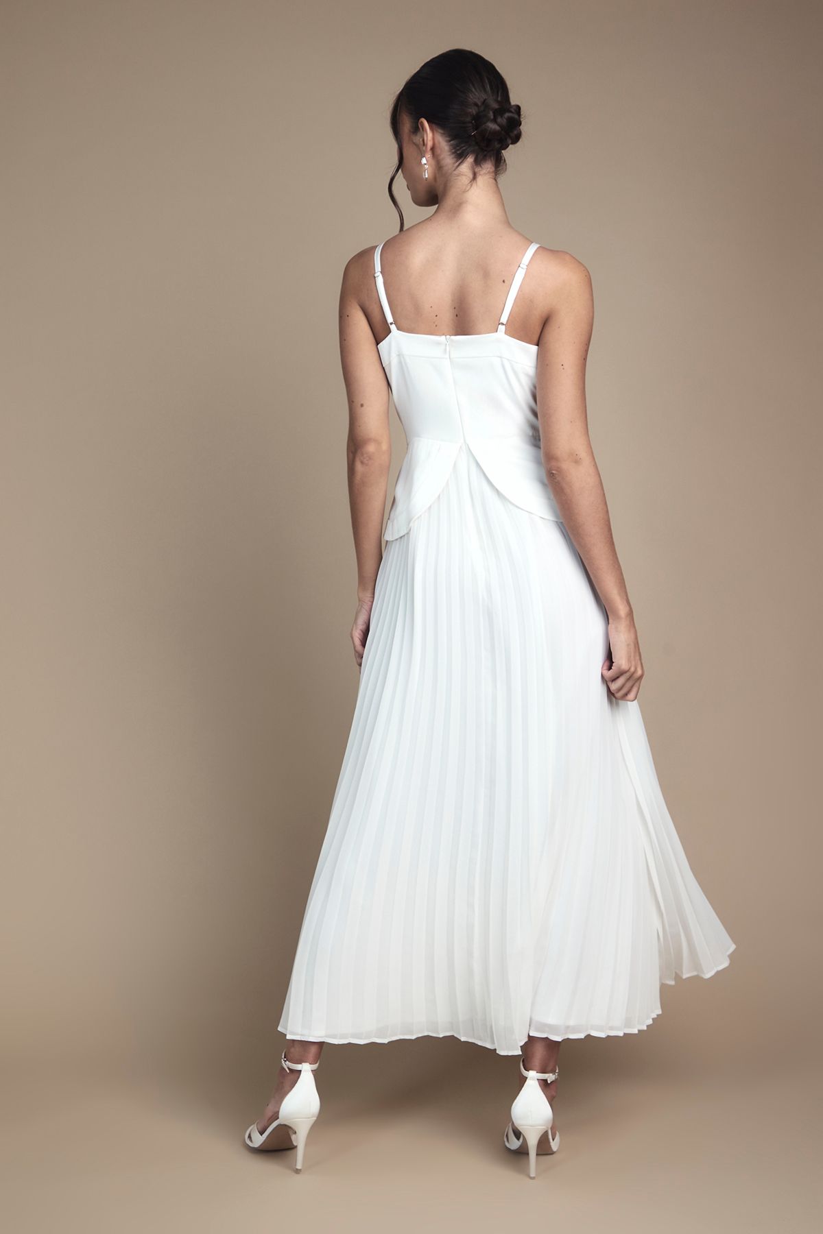 Coast Strappy Crepe Maxi Wedding Dress Ivory image 3
