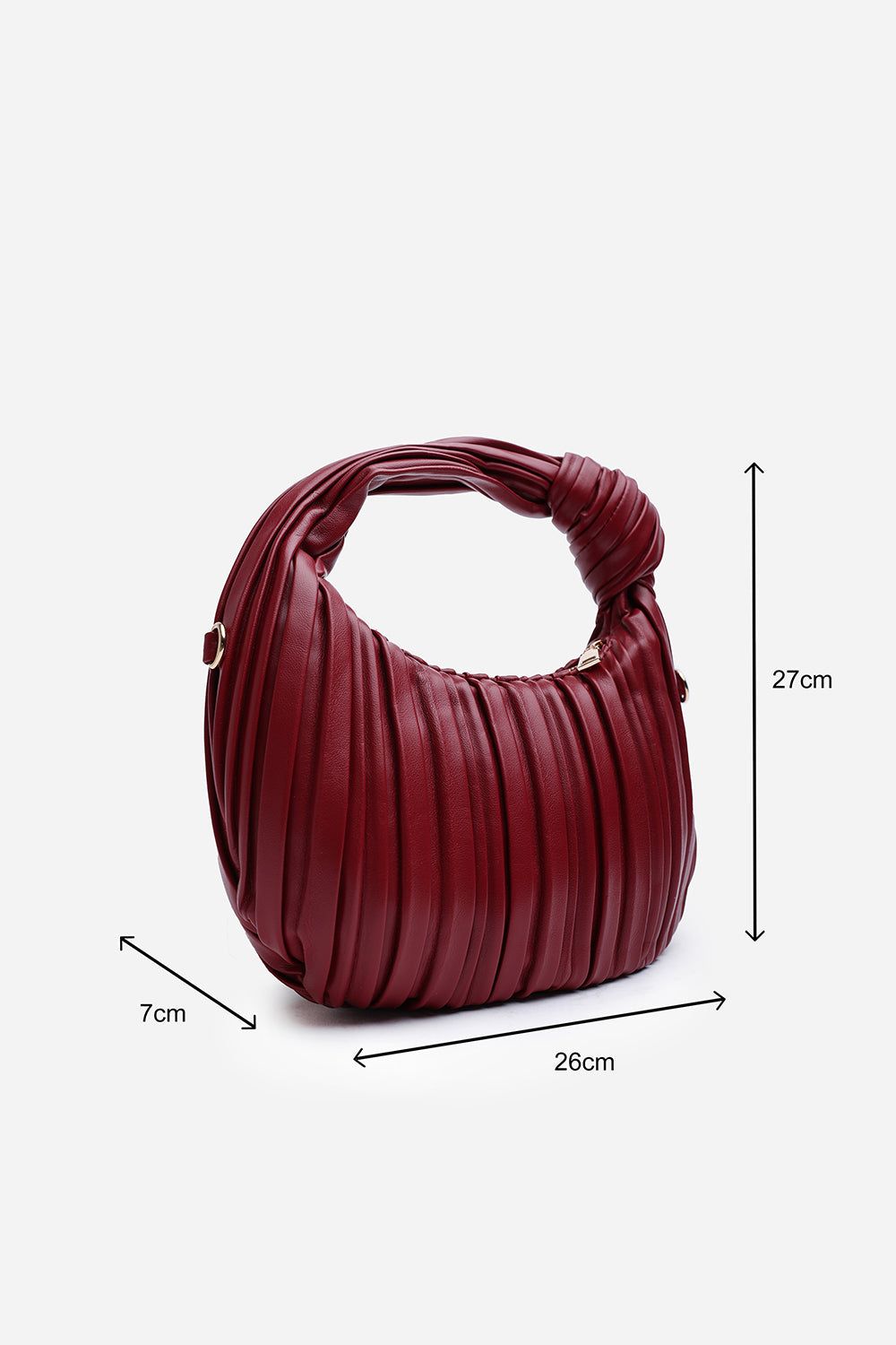 Where's That From 'Glow' Pleated Knot Handle Shoulder Bag With Gold Chain image 7