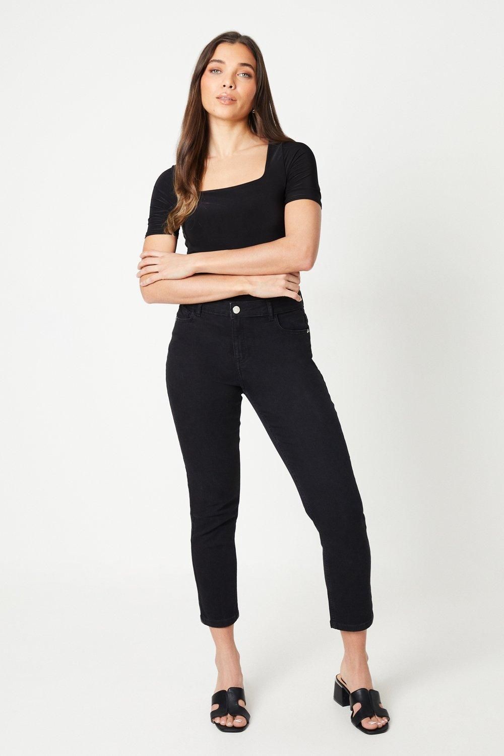 Dorothy Perkins Petite Comfort Stretch Slim Jeans Black image 4