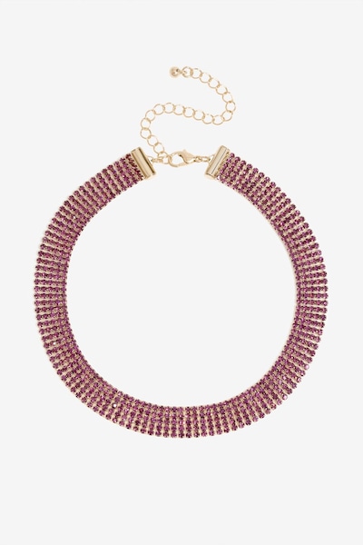 Mood Gold Amethyst Fixed Diamante Choker Necklace