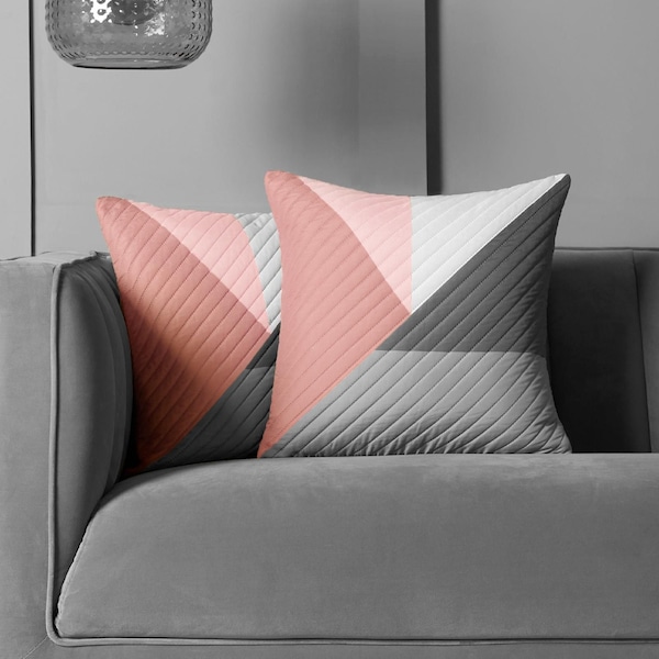 OHS 2 Pack Geometric Pinsonic Cushion Covers - 45 x 45cm