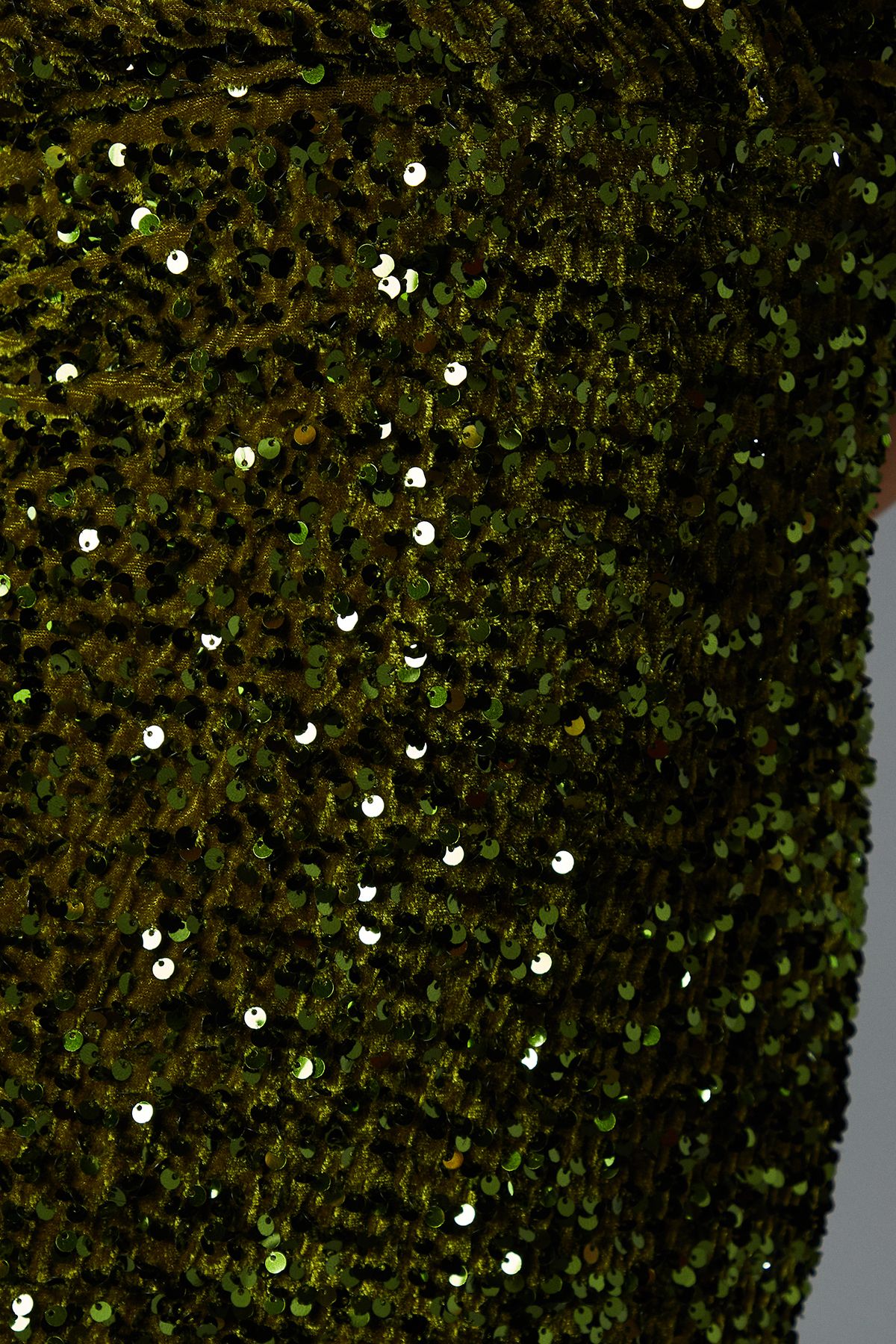 Coast Bardot Velvet Sequin Maxi Dress Olive image 5